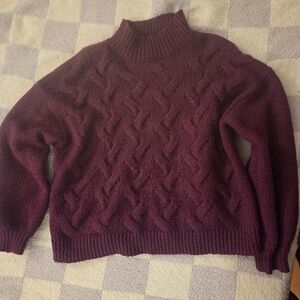 Nine West Plum Cowl Neck Sweater